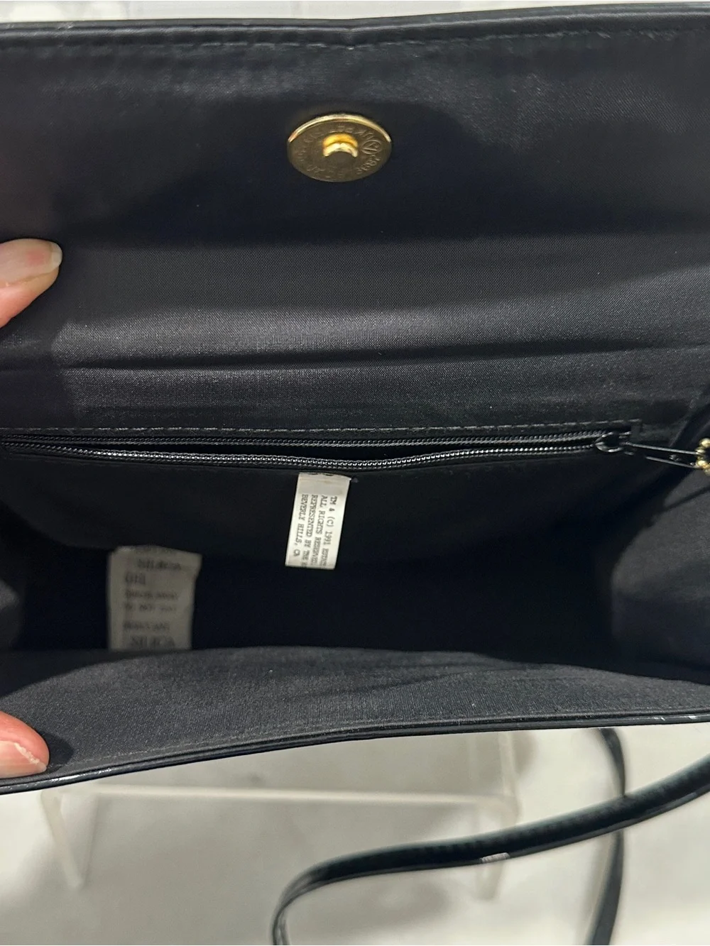 Vintage-Style Marilyn Monroe Black Patent Top-Handle Bag